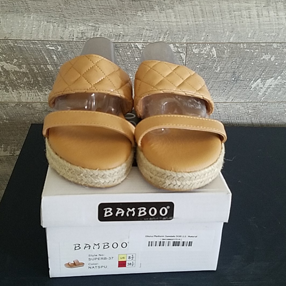 Camel Slides Sandals Elisha Platform Sandals - Brand New In Box BNIB
